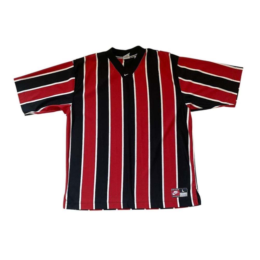 Nike Red and Black Striped Jersey